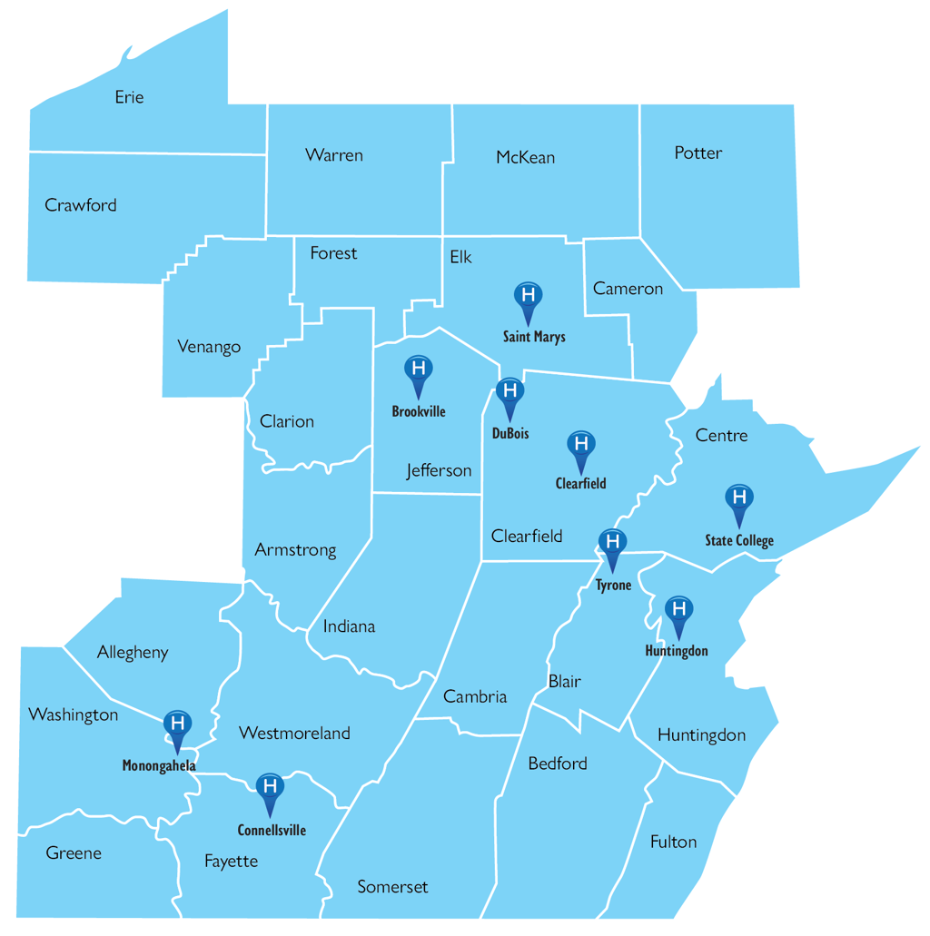 26 County 9 Hospital Map