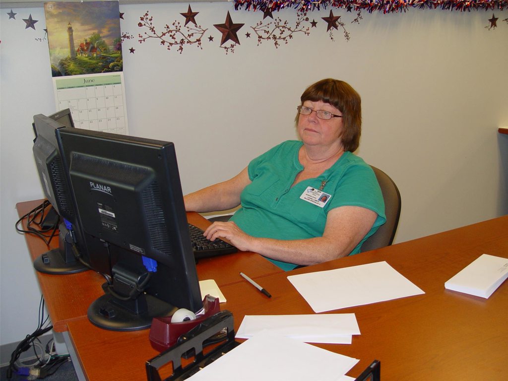 Laura Smith at work as she has done for more than 40 years.