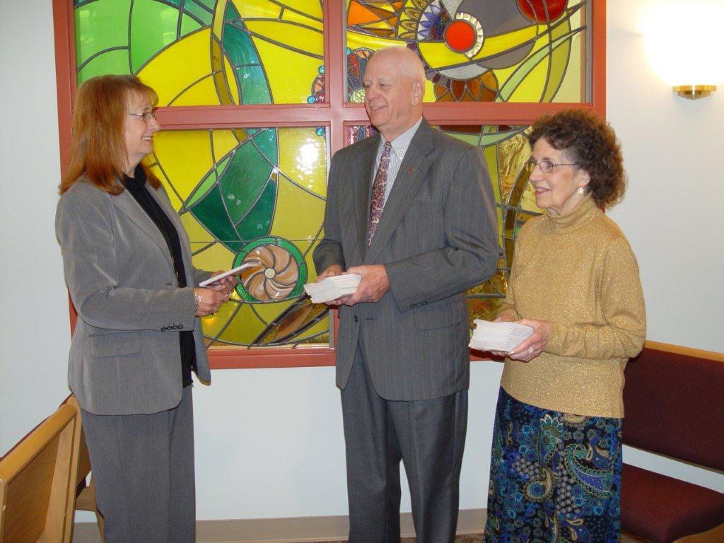 Rev. Charlene Lauver, staff chaplain, with LaMarr Adamson and Peggy Snyder, both volunteer chaplain assistants